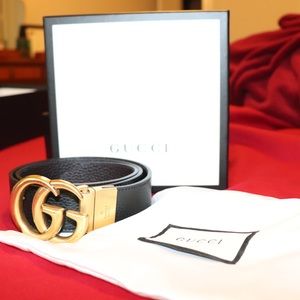 Gucci Reversible Double G Leather Belt